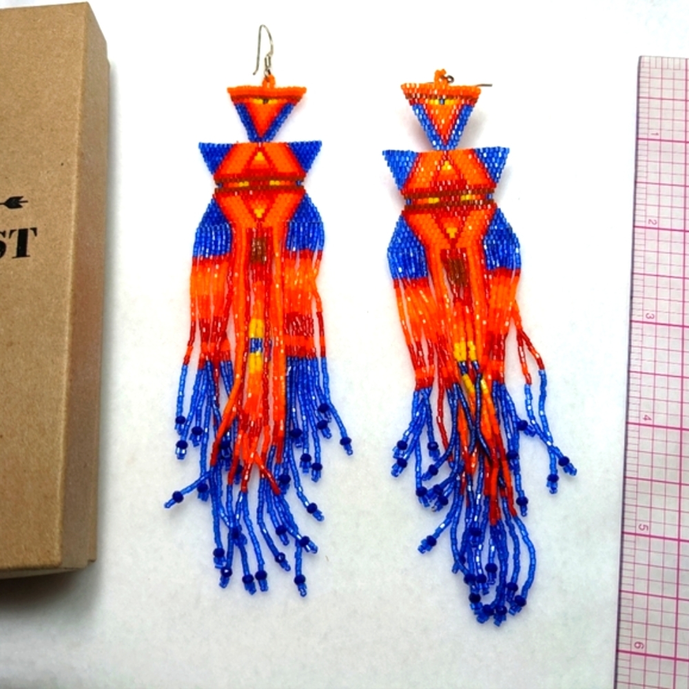 Genuine Huichol beaded earrings from Bill's Trading Post